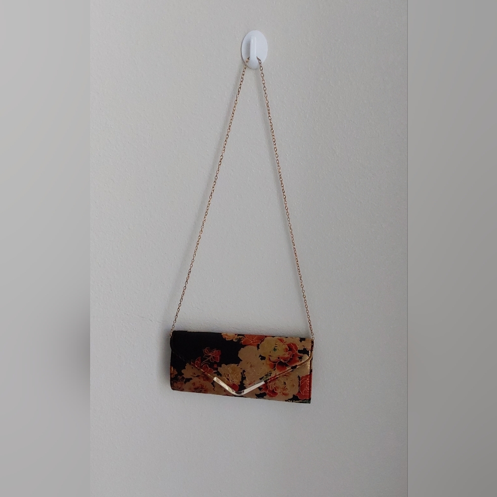 Floral Black and Tan Women's Clutch